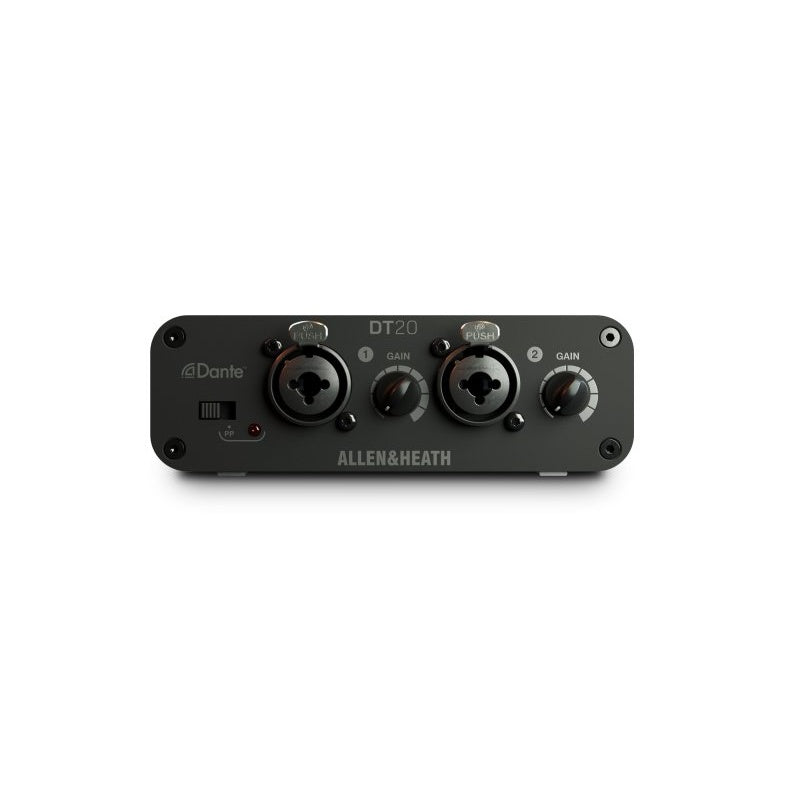 Allen & Heath DT20-X Dante Input Interface with 2 Mic/Line Inputs - front view
