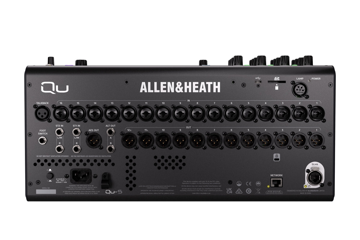 Allen & Heath Qu-5 compact digital mixer rear panel for live sound in India