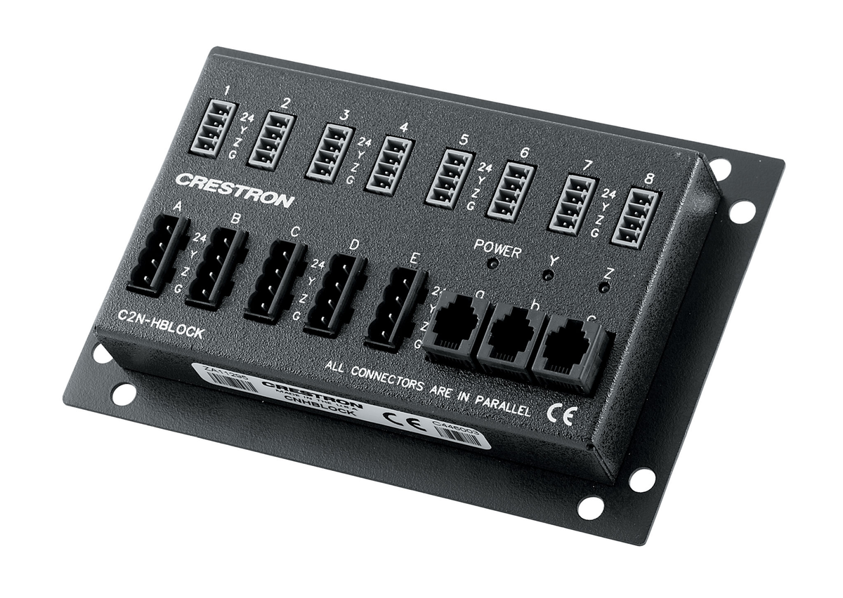 Crestron C2N-HBLOCK distribution block, left angle view