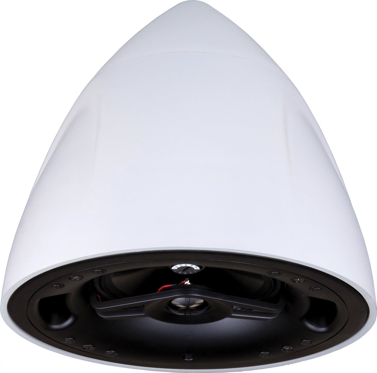 Crestron Saros PD6T-W-T-EACH pendant speaker with the grille removed