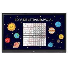 LG 55TR3DK-BG: CreateBoard 55 Inch UHD Interactive Whiteboard with 40-Point Touch - front view with on-screen content