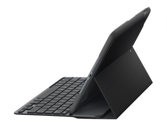 Logitech Canvas Keyboard Case: iPad Air 2 Carbon Black Bluetooth Cover - side profile view