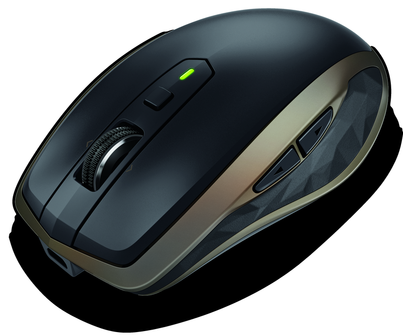Logitech MX Anywhere 2: Wireless Mobile Mouse with Darkfield Sensor for Any Surface - angled view