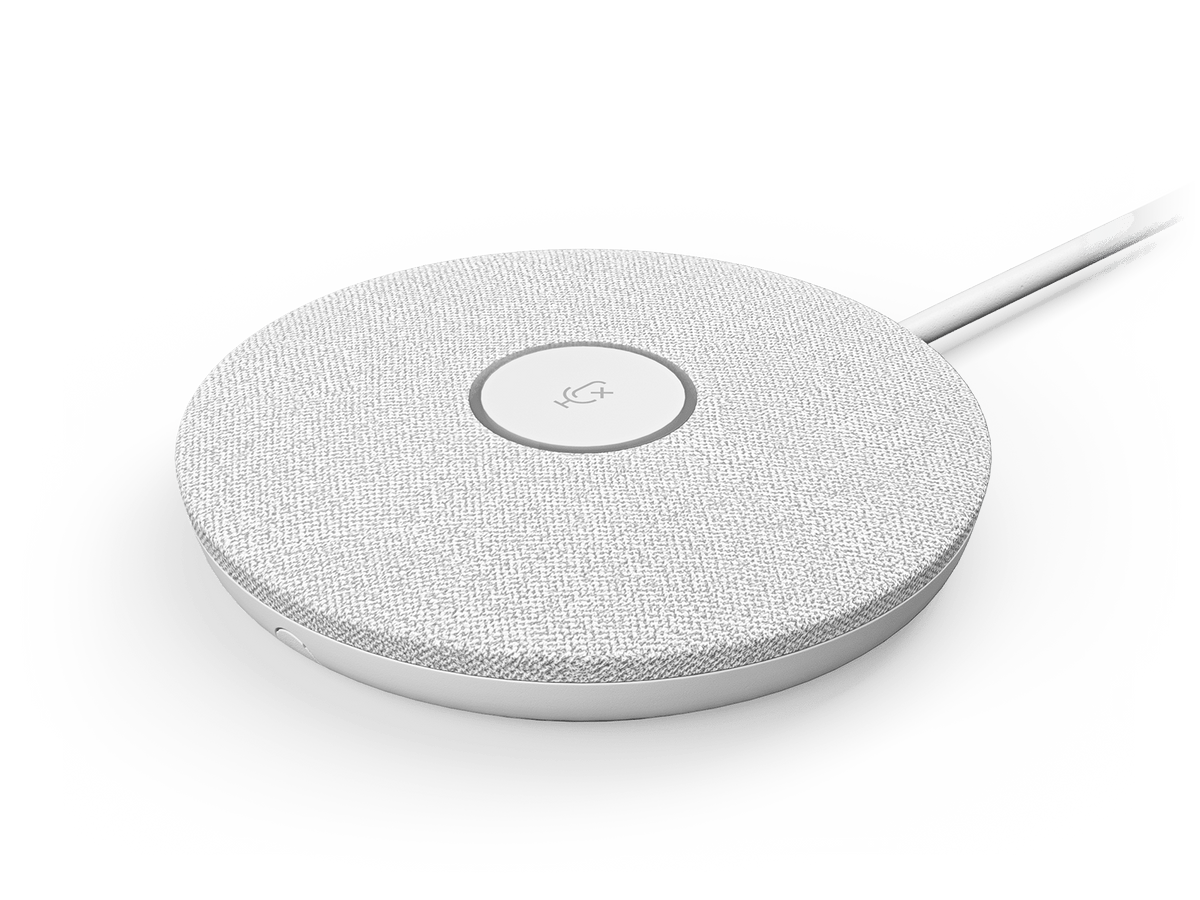 Logitech Rally Mic Pod (White): Modular Expansion Microphone for Rally Systems - front view