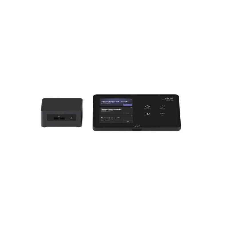 Logitech Tap for Zoom Rooms Base Bundle: Tap and Intel NUC i7 - front view