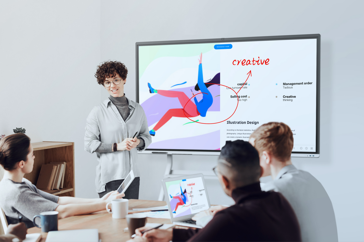 MaxHub C75FA: V5 Classic Series 75 Inch 4K Interactive Display - in-use view