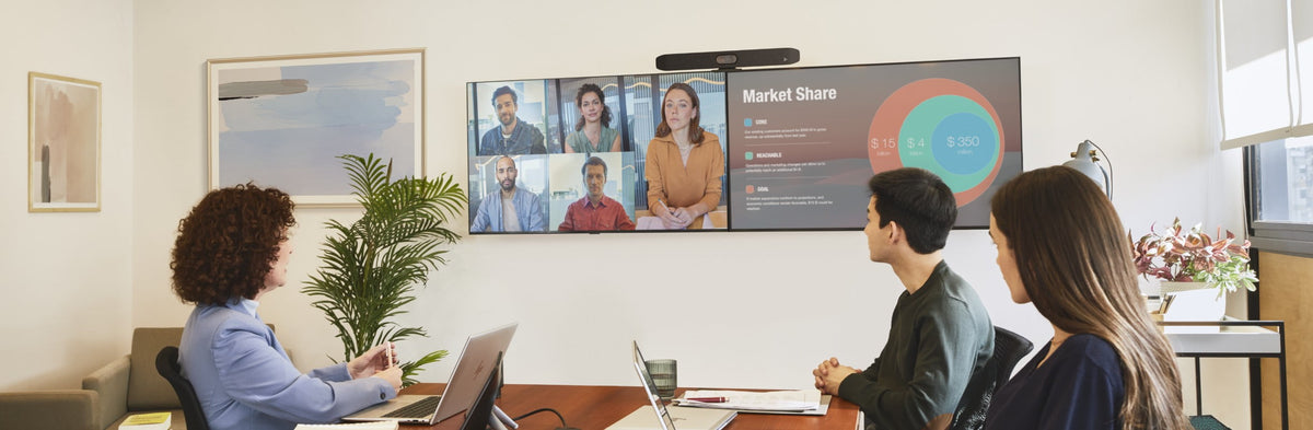 Poly Studio X32 All-in-One Video Bar: Premium 4K Camera for Small Rooms - in-use view (2 of 2)