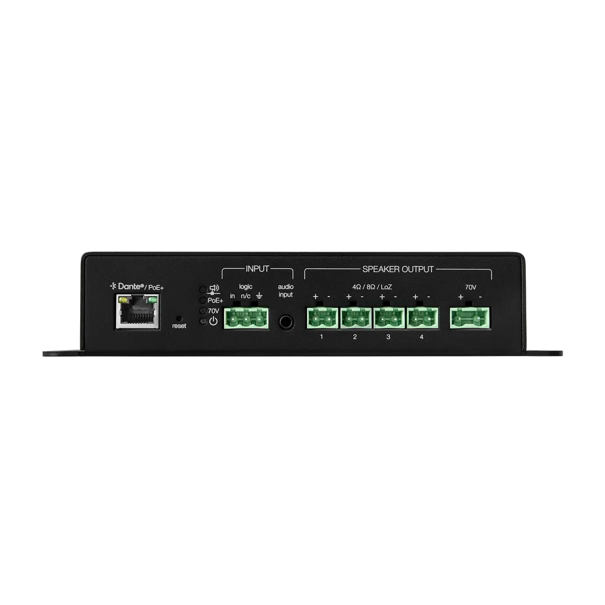 Shure MXN-AMP PoE+ Powered Multichannel Amplifier with Dante - front view