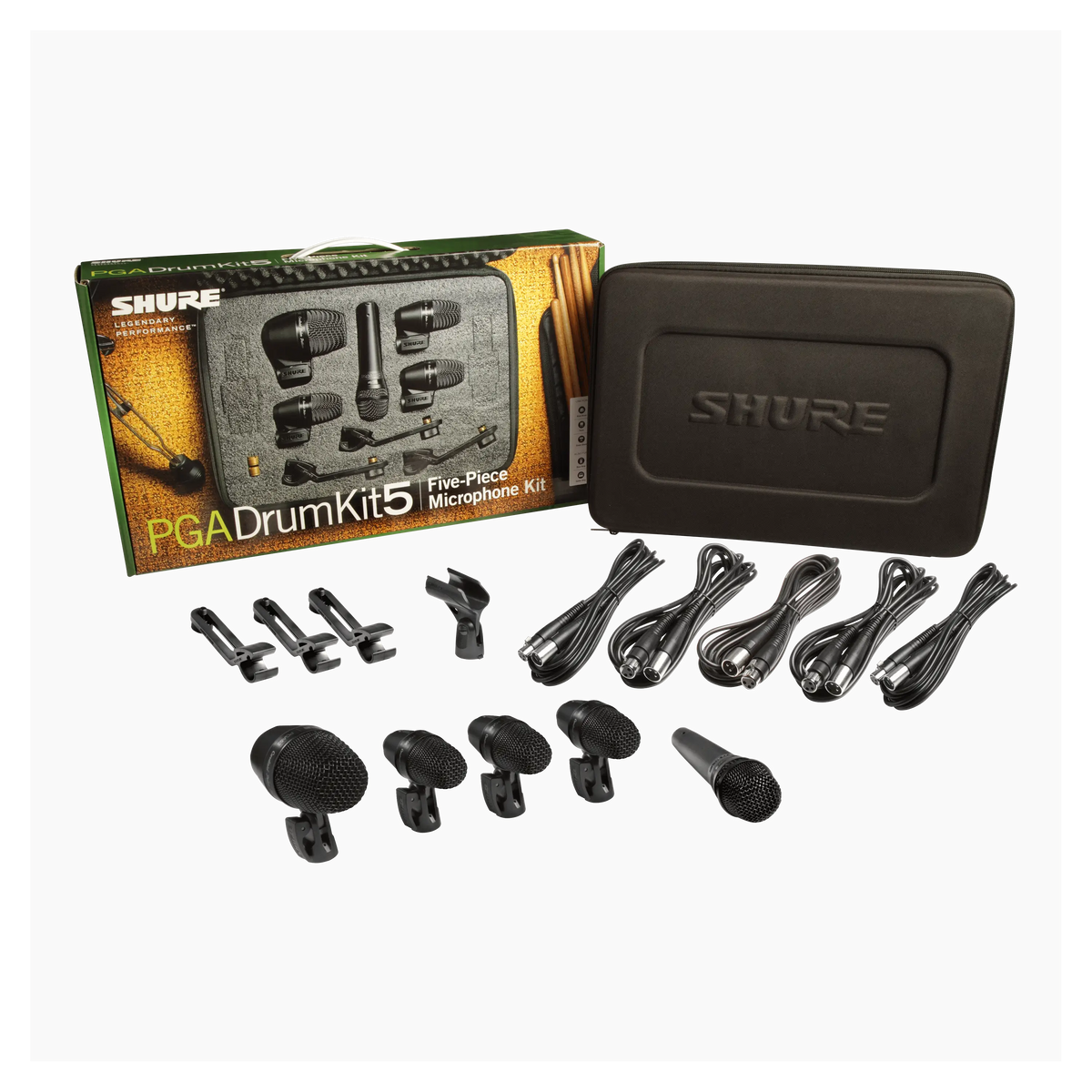 Shure PGADRUMKIT5 5-Piece PGA Drum Microphone Kit - front view