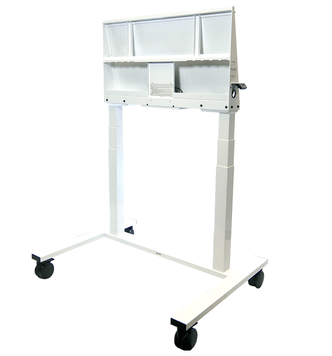 SMART FSE-400: Electric Height-Adjustable Mobile Stand - angled view