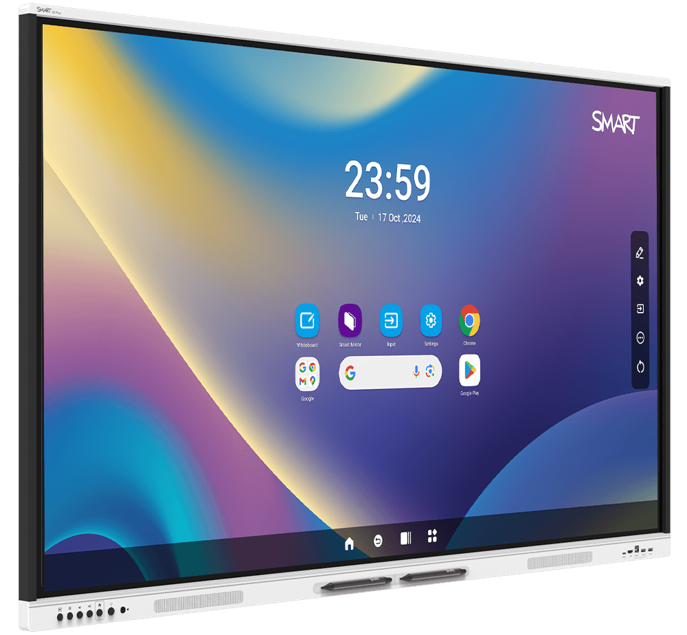 SMART GX086-V4 Plus: 86 Inch 4K UHD Interactive Display with Embedded Android - angled view
