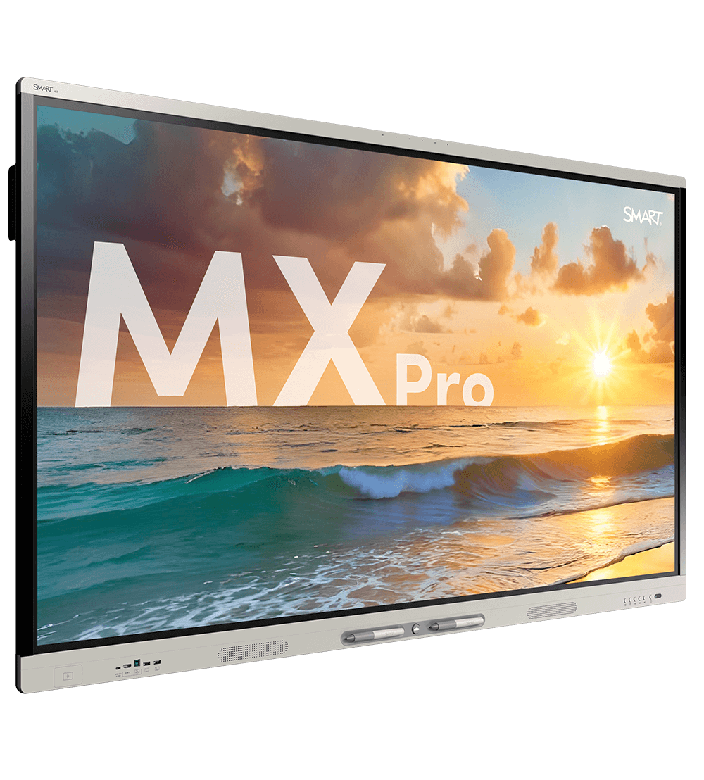 SMART MX065-V5 Pro: 65 Inch 4K UHD Interactive Display with iQ and SMART Meeting Pro - angled view