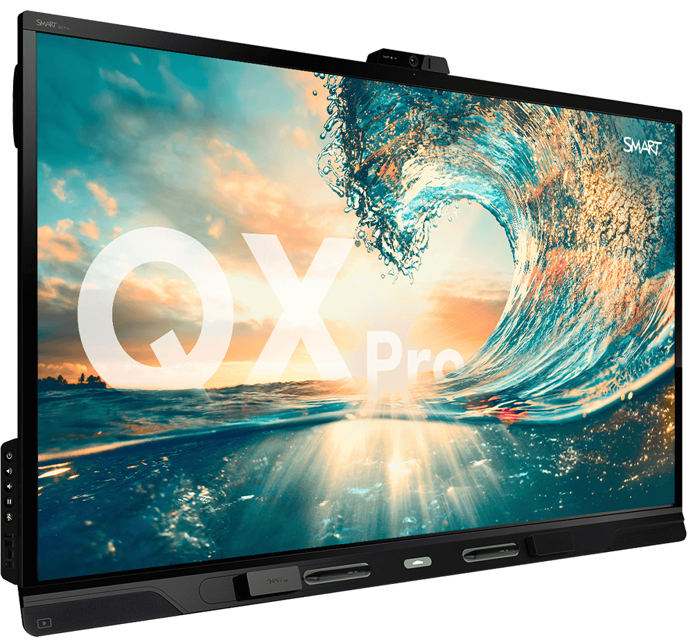 SMART QX065-V2 Pro: 65 Inch 4K UHD Interactive Display with iQ and Built-In Camera - angled view