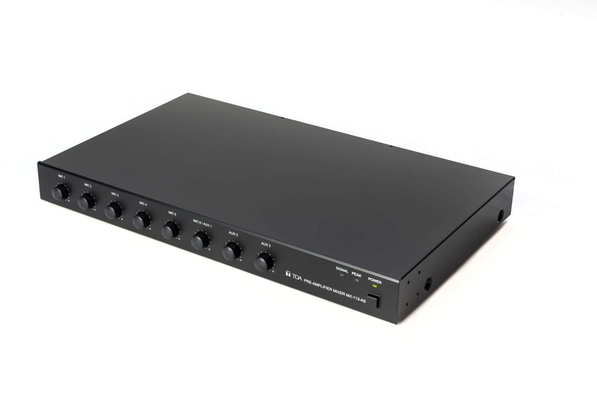 TOA MX-113-AS pre-amplifier mixer - angled view