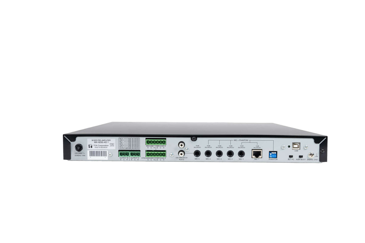 TOA MX-9200 mixer pre-amplifier - rear view