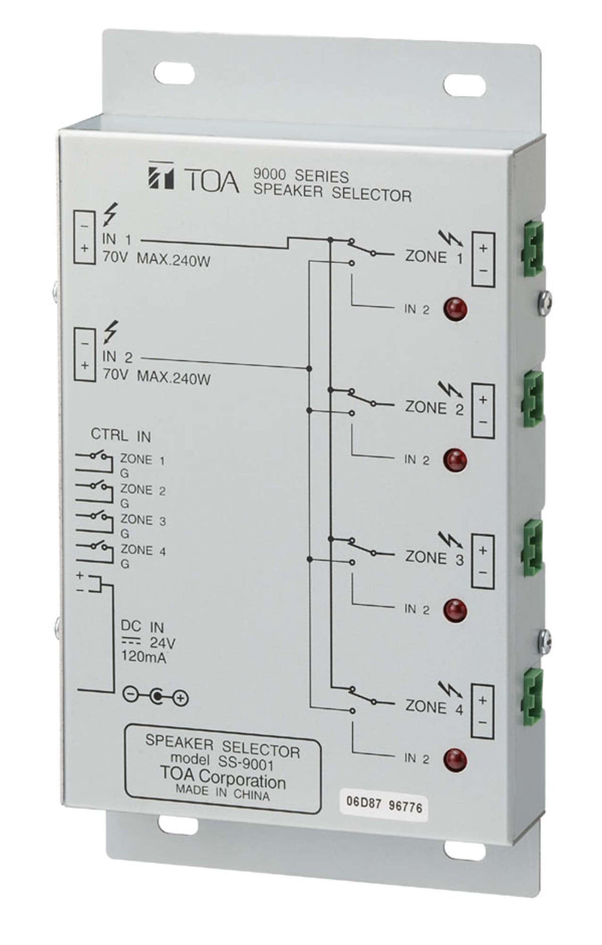 TOA SS-9001 speaker selection module - front view