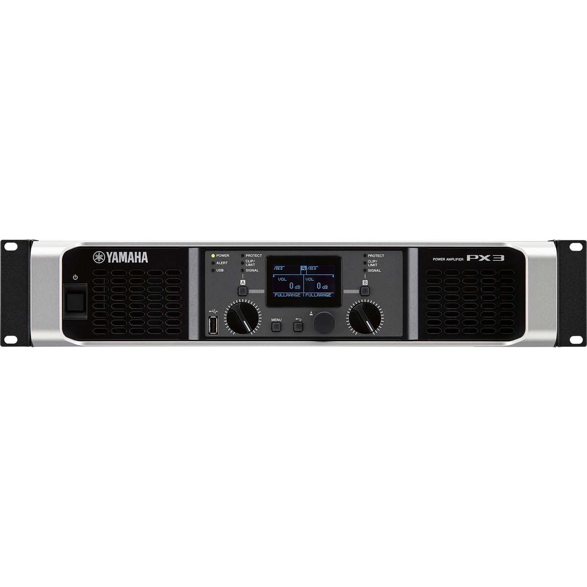 Yamaha PX3 2 x 300 W Class-D Power Amplifier - front view