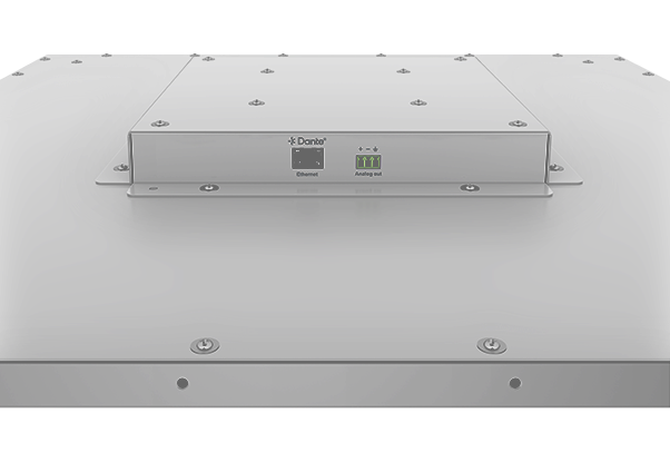 Yealink CM50 Dante beamforming ceiling microphone - rear view with connections (2 of 2)