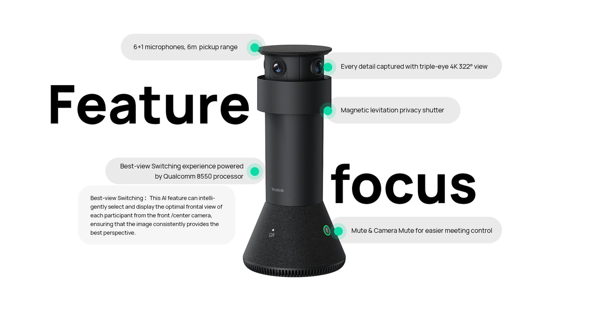 Yealink MTower Center-View Intelligent Camera - product view 3