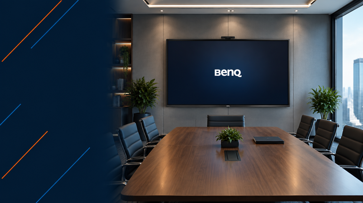 BenQ Products in India — hero banner featuring BenQ branded display technology in a modern boardroom setting