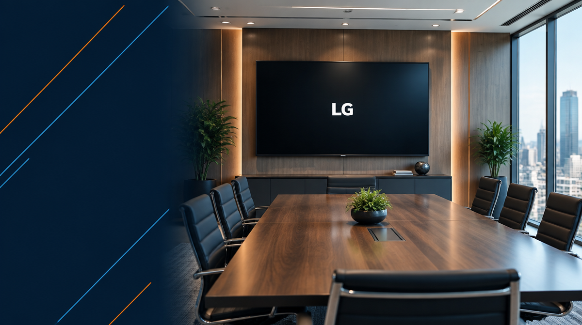 LG Products in India — hero banner featuring LG branded display technology in a modern boardroom setting