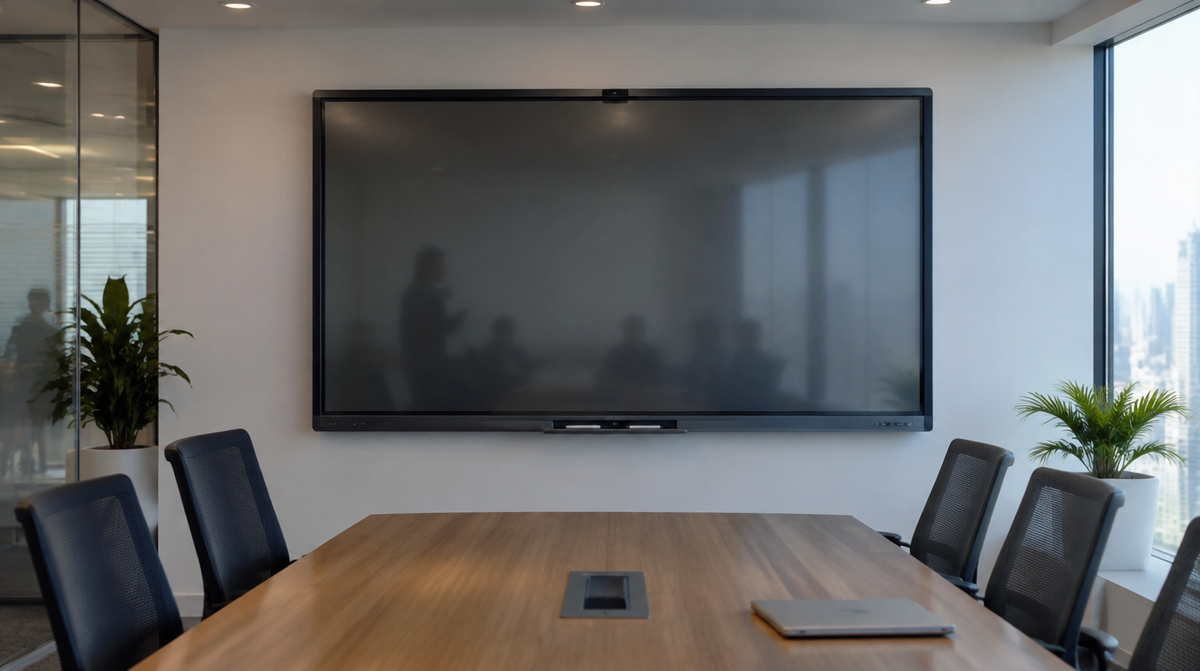 Newline interactive flat panel display installed in a modern Indian corporate meeting room by Corporate AV
