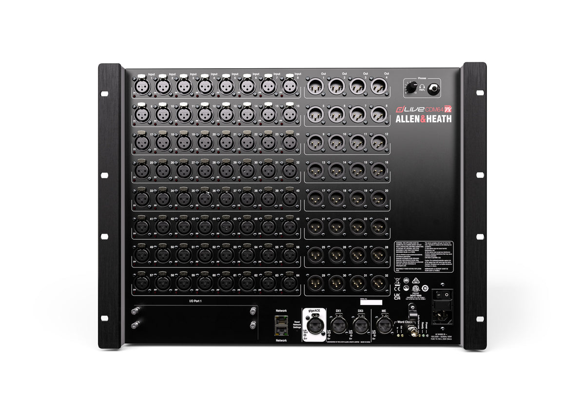 Allen & Heath dLive CDM64 dLive MixRack Stage Box with 128 Inputs - front view