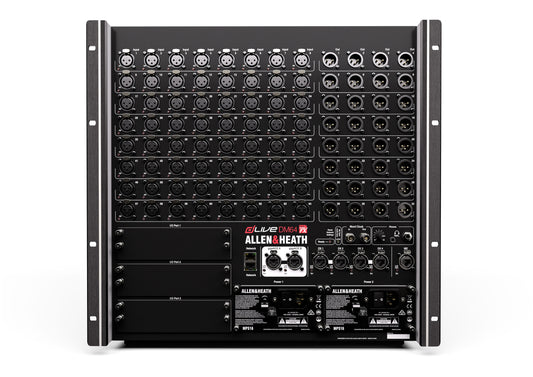 Allen & Heath dLive DM64 High Capacity 96 kHz XCVI MixRack - front view