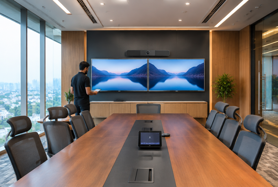 Completed AV installation showing the full project lifecycle delivered in India
