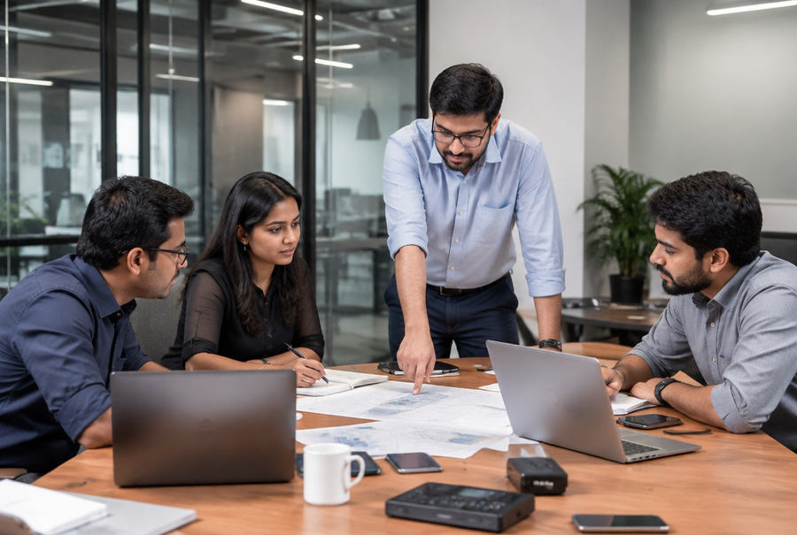 AV services team planning a full-lifecycle project in India