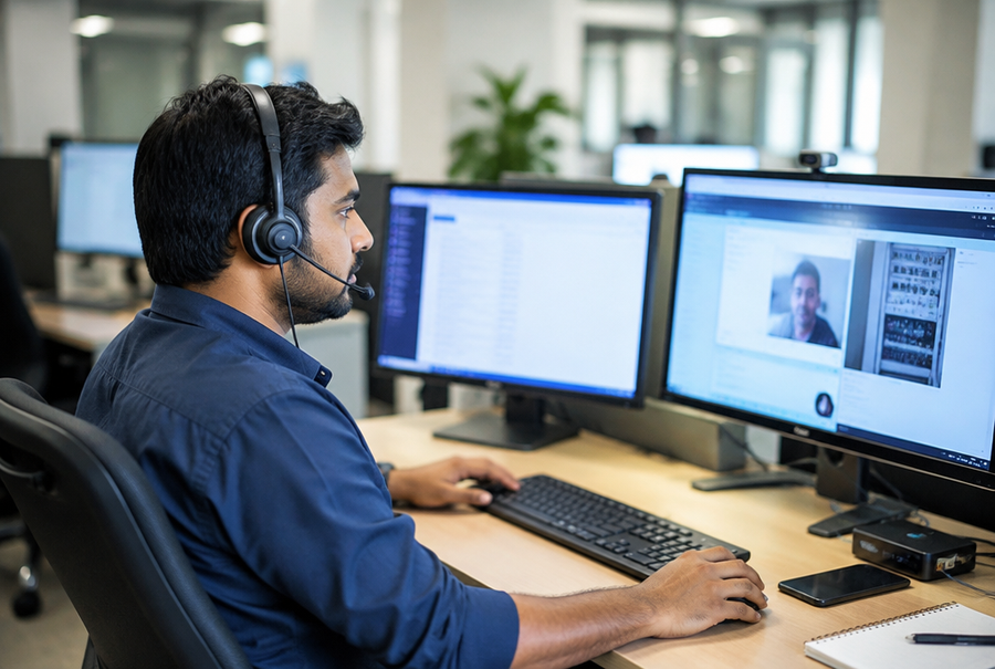 AV support engineer providing remote helpdesk assistance in India