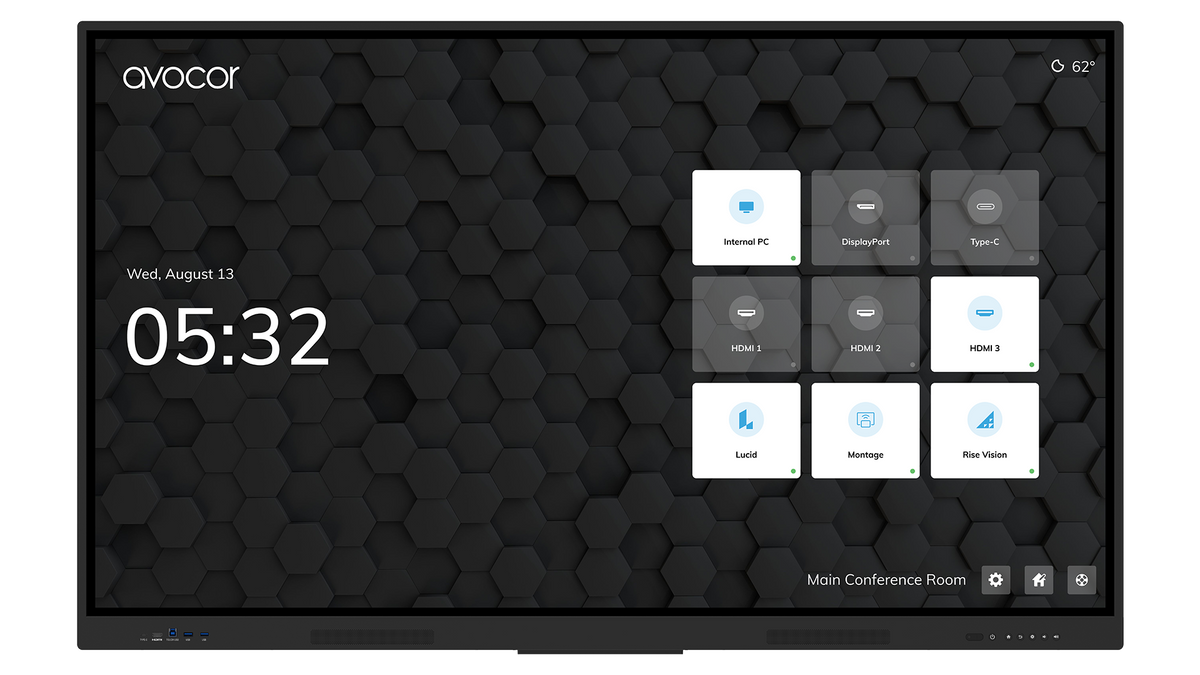 Avocor AVE-6550 65-inch 4K interactive display with IR touch - front view
