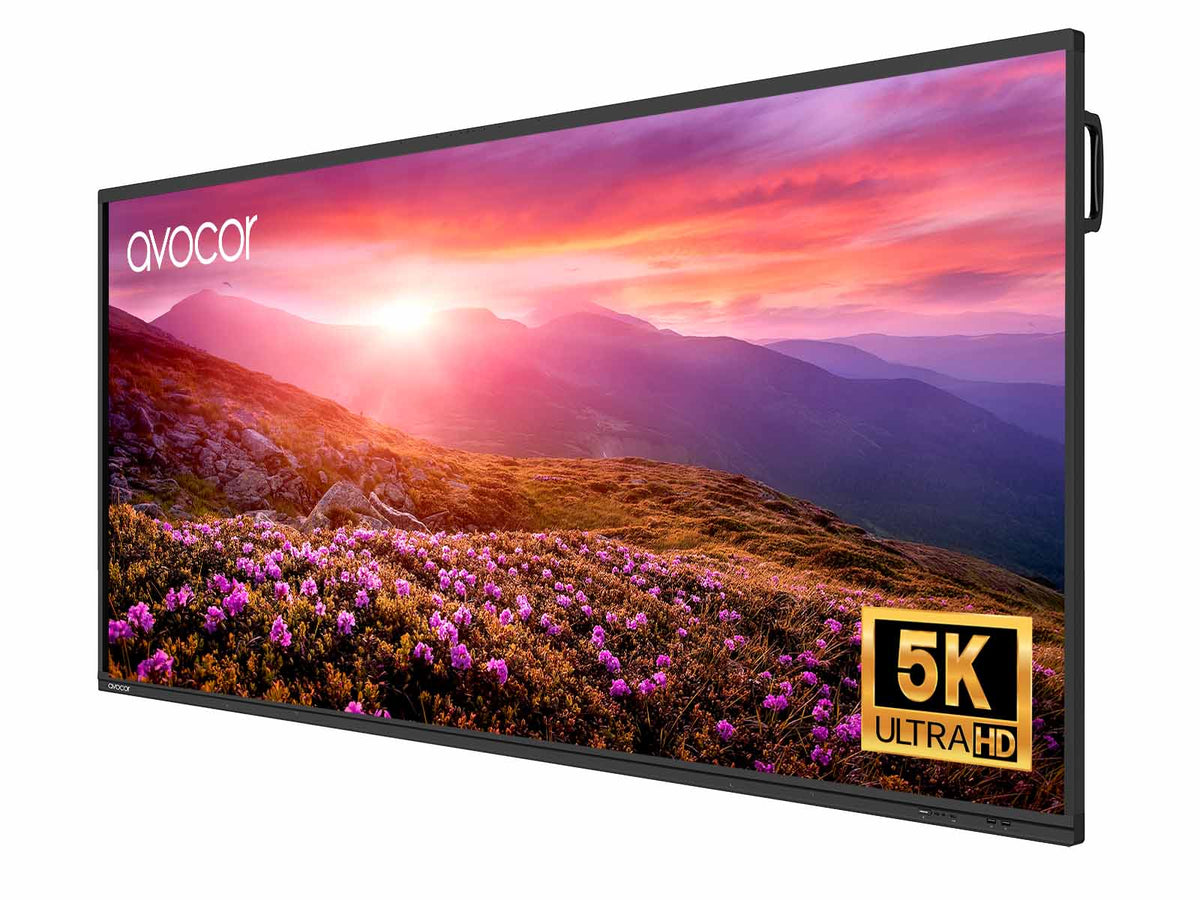 Avocor AVE-9200 92-inch 21:9 5K ultra-wide interactive display - angled view