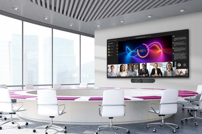Avocor AVL-1050-T 105-inch 21:9 5K ultra-wide interactive display with PCAP touch - in use 3