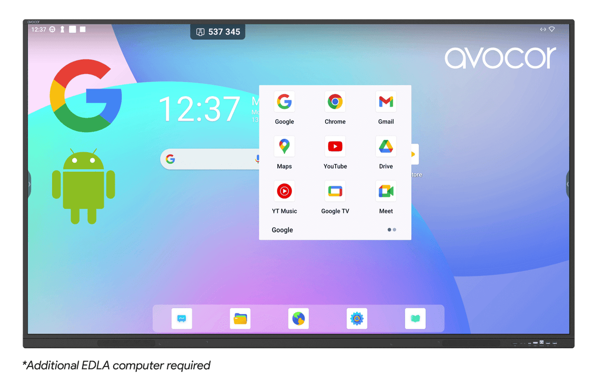 Avocor AVS-8610E 86-inch 4K Google EDLA interactive display for education - view 4