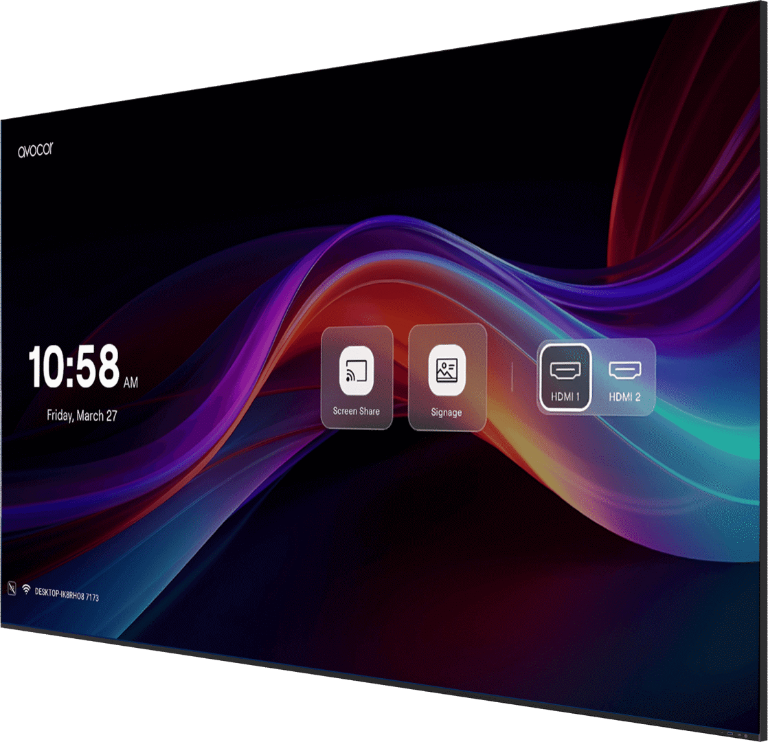 Avocor AVX-1621-4K 162-inch 4K all-in-one direct-view LED display - angled view