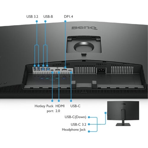 BenQ PD3205U: 32 Inch DesignVue 4K UHD sRGB HDR10 USB-C Designer LED Monitor - close-up detail