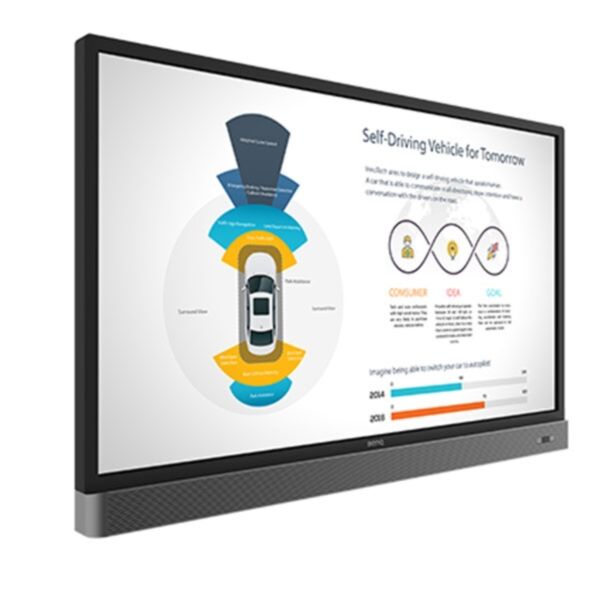 BenQ RP553K: 55 Inch 4K UHD Interactive Flat Panel (Board Pro) - angled view (1 of 2)