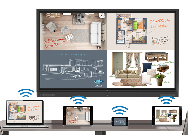 BenQ RP7602: 75 Inch 4K UHD Interactive Flat Panel (Board Pro) - in-use view