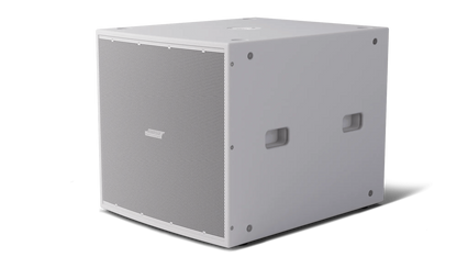 Bose ShowTime STS118E 18 inch passive subwoofer in white, angled left view, supplied in India