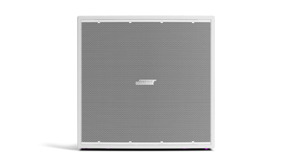 Bose ShowTime STS118E 18 inch passive subwoofer in white, front view with grille, supplied in India