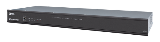 Crestron CP4 4-Series control system, front left angled view