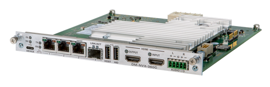 Crestron DM-NVX-360C network AV encoder/decoder card, front angle view