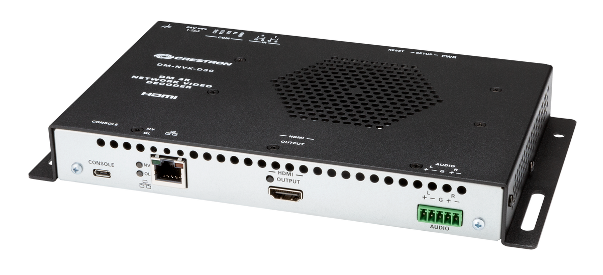 Crestron DM-NVX-D30 network AV decoder, front left angled view