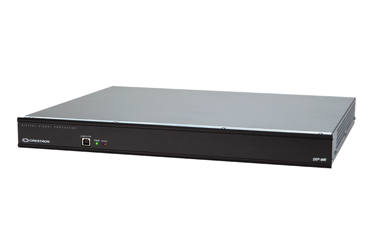 Crestron DSP-860 Avia 8x6 digital signal processor, angled view