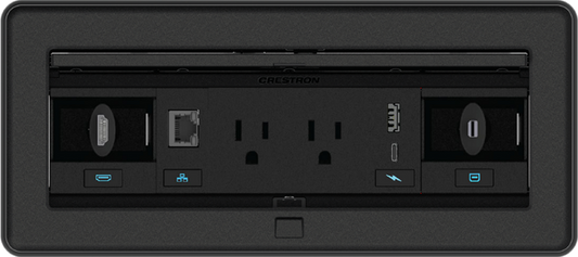 Crestron FT2-1200-ELEC-B black FlipTop cable management system for conference tables