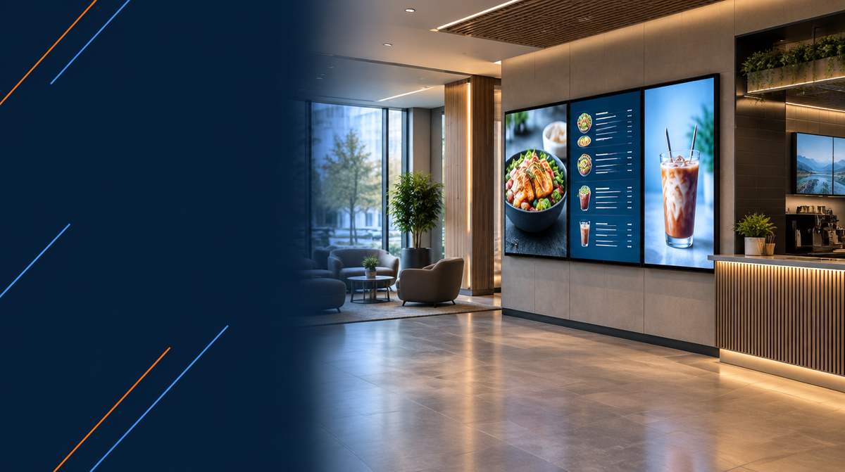 Indoor Digital Signage Solutions hero banner — Indoor Digital Signage for Corporate AV's professional AV integration services across India