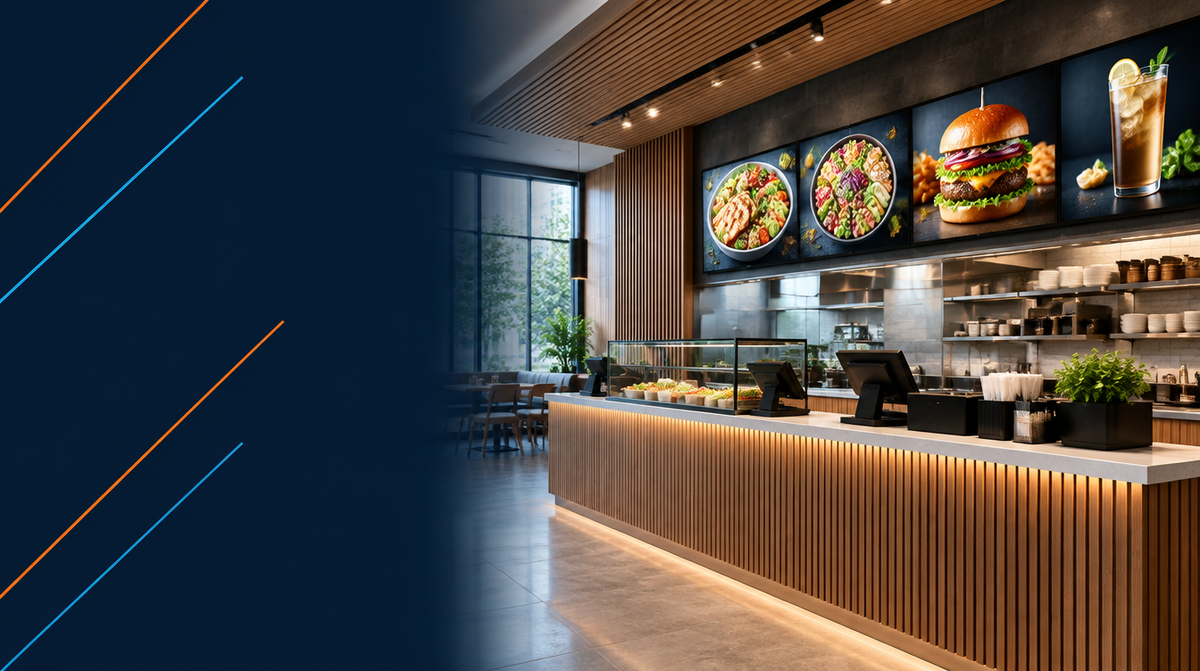 Restaurant Digital Signage Solutions hero banner — Restaurant Digital Signage for Corporate AV's professional AV integration services across India