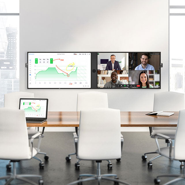 DTEN D7X Dual 75 dual 75-inch 4K touch collaboration system with a five-camera system - view 3