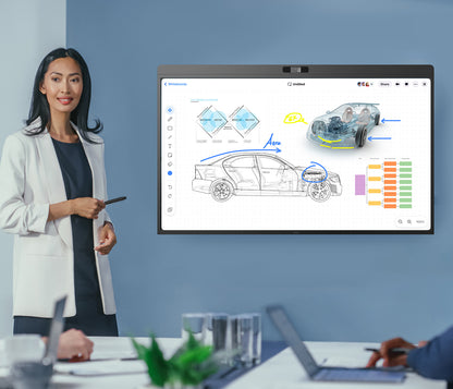 DTEN DB71475E 75-inch Windows all-in-one 4K touch collaboration board - front view